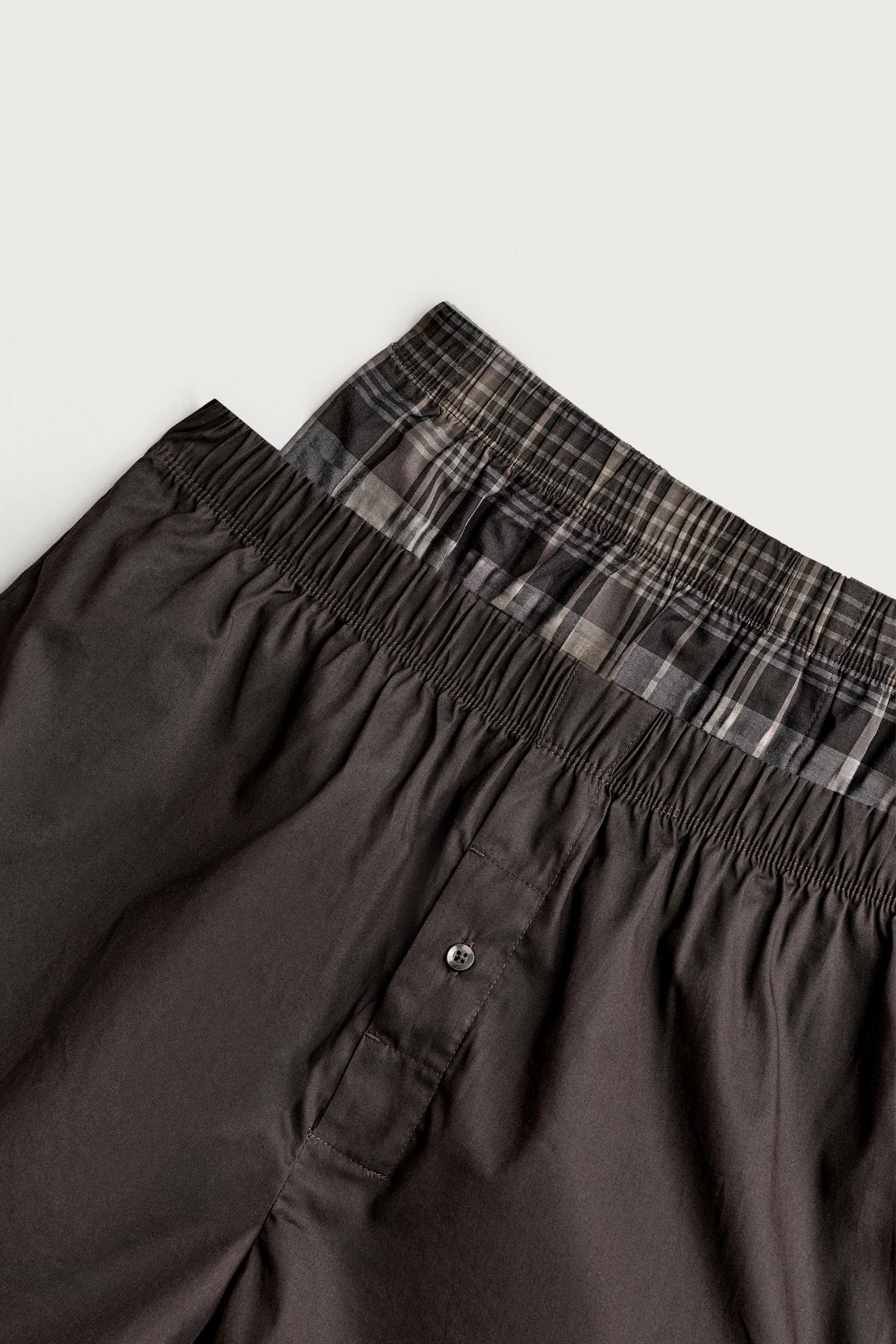 LOT DE 2 BOXERS EN POPELINE ASSORTIS
